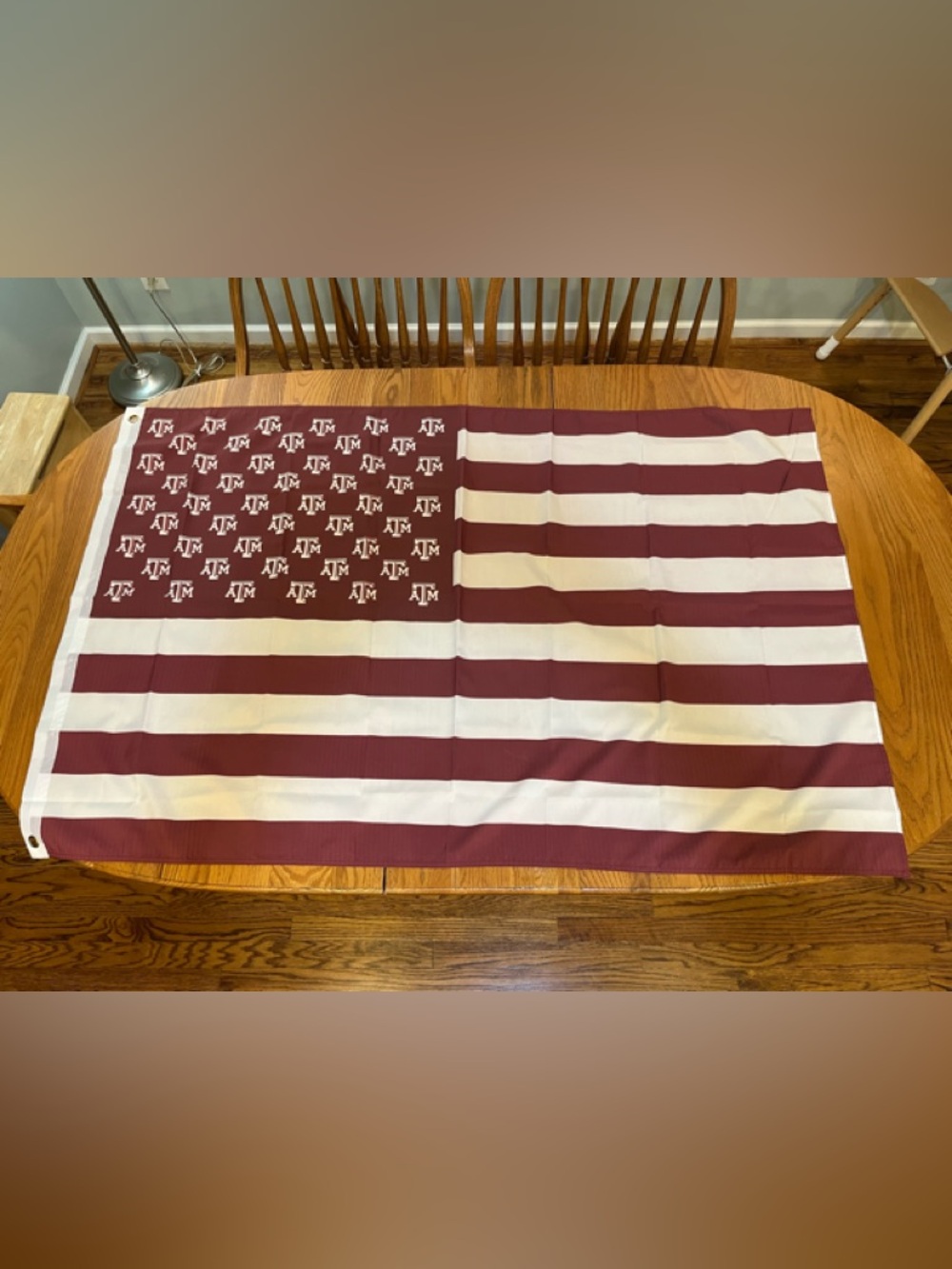 Texas A&M Maroon & White Collegiate Flag